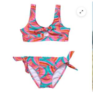 Snapper Rock Pink and Orange Kids Bikini Set
